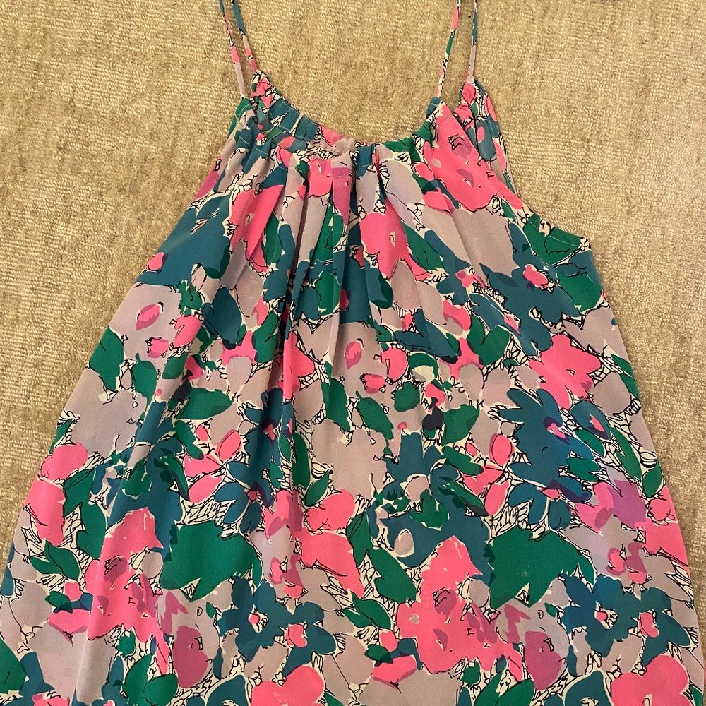 100% Silk Rory Beca Floral Tank, Size M